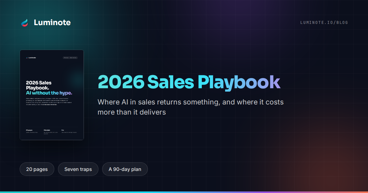 2026 Sales Playbook — the Luminote ebook on where AI in sales actually returns something