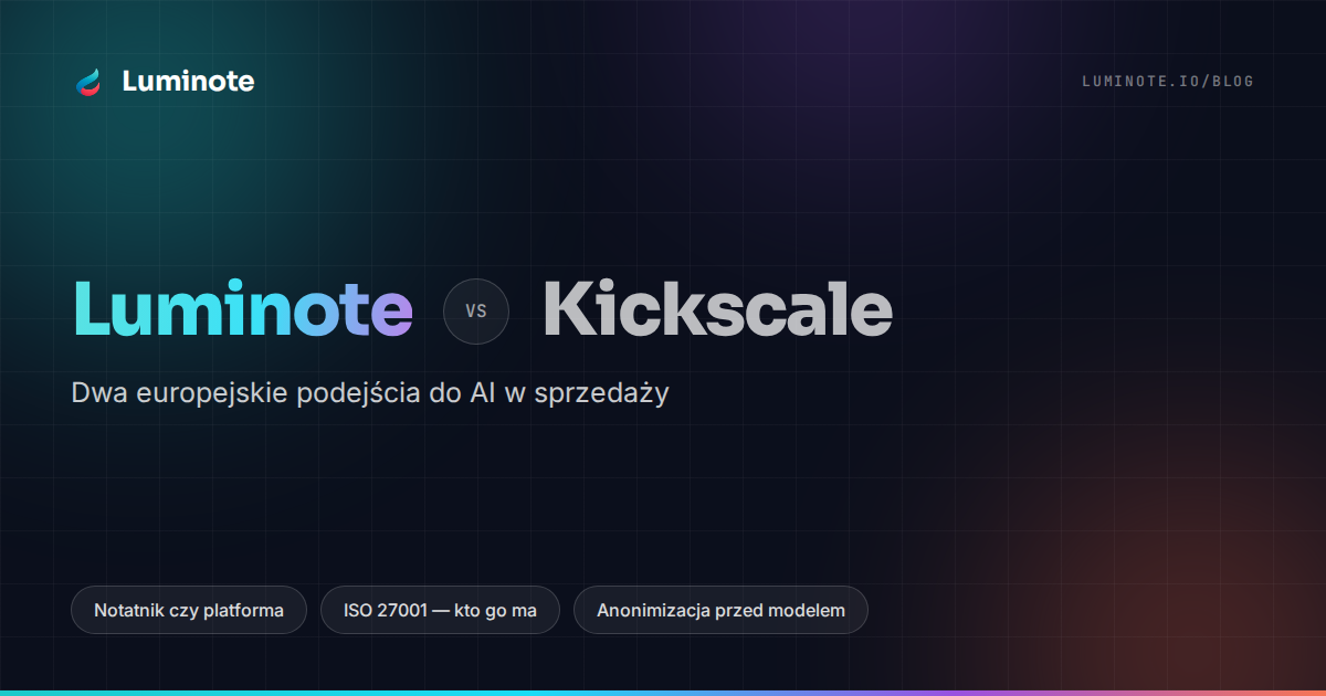 Luminote kontra Kickscale — porównanie dwóch europejskich narzędzi AI dla sprzedaży