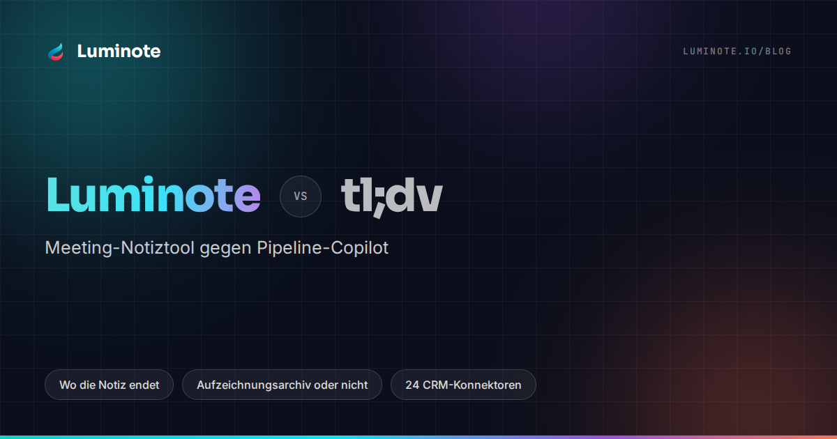 Luminote gegen tl;dv — Meeting-Notiztool gegen Pipeline-Copilot